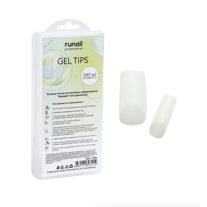 7076 RuNail Гелевые типсы Квадрат, 240 шт.