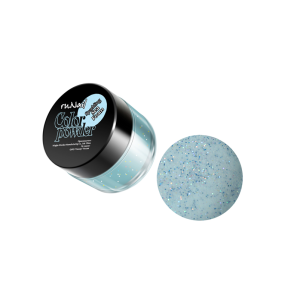 0053 RuNail Акриловая пудра с блёстками Морская волна, 7,5 гр.