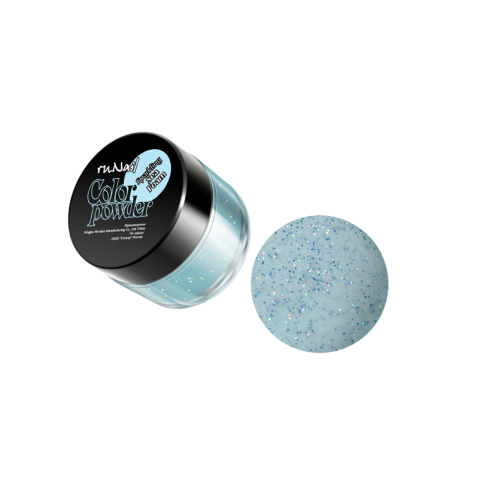 0053 RuNail Акриловая пудра с блёстками Морская волна, 7,5 гр.