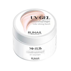 3455 RuNail Камуфлирующий УФ Гель Сияющий френч, 15 гр.