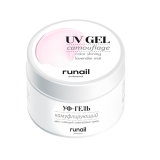 4066 RuNail Камуфлирующий УФ Гель Сияющий лавандовый туман, 15 гр.