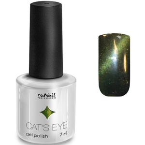 2899 RuNail Гель-лак Cat's eye Глубокий зелёный, 7 мл.