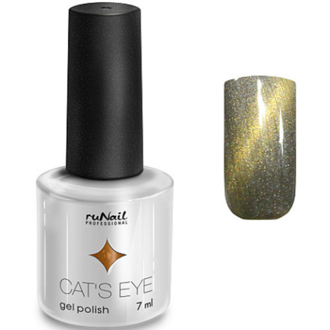 2894 RuNail Гель-лак Cat's eye Золотой, 7 мл.