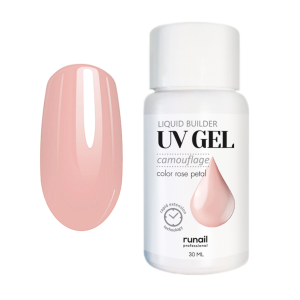 5399 RuNail Камуфлирующий Жидкий УФ Гель Нежный лепесток, 30 мл.