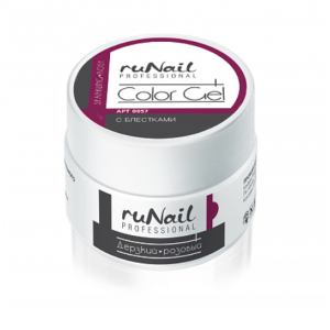 0957 RuNail Цветной УФ-Гель Дерзкий розовый с перламутром, 7,5 гр.