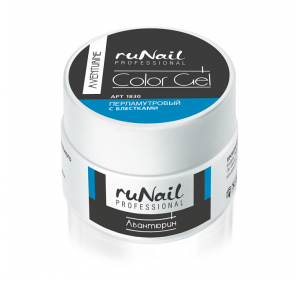 1830 RuNail Цветной УФ-Гель Авантюрин, перламутровый с блёстками, 7,5 гр.