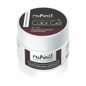 1831 RuNail Цветной УФ-Гель Аметист, перламутровый с блёстками, 7,5 гр.