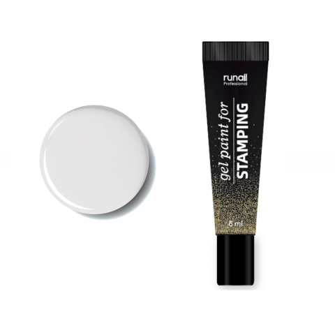 6729 RuNail Гель-Краска для стемпинга Белая, 8 мл.