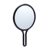 MR-61 black DEWAL Зеркало с ручкой, пластик, черное 26*16*1 см