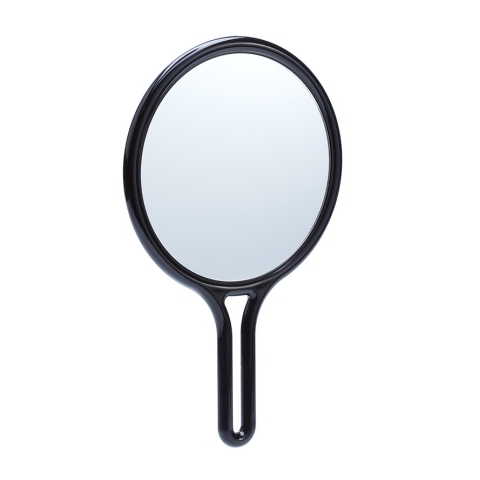 MR-61 black DEWAL Зеркало с ручкой, пластик, черное 26*16*1 см