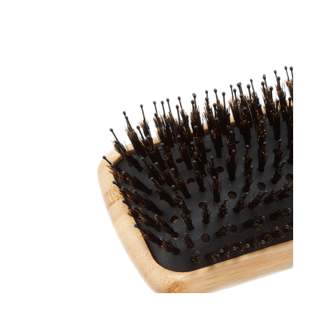 BRBAM-383 DEWAL Щетка массажная BAMBOO деревянная, пластиковый штифт + натуальная щетина, прямоугольная, 11 рядов