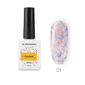 TNL База молочная Confetti №1 с цветной поталью, 10 мл.