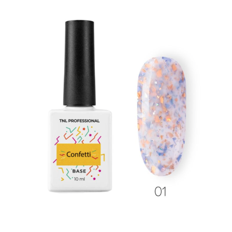 TNL База молочная Confetti №1 с цветной поталью, 10 мл.