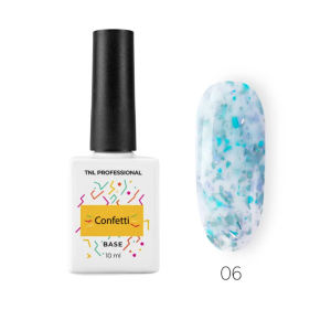 TNL База молочная Confetti №6 с цветной поталью, 10 мл.