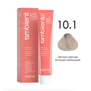 TEFIA AMB Крем-краска 10.1 Экстра светлый блондин пепельный, 60 мл.