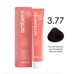 TEFIA AMB Крем-краска 3.77 Темный брюнет фиолетовый, 60 мл.