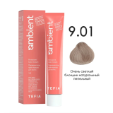 TEFIA AMB Крем-краска 9.01 Очень светлый блондин натуральный пепельный, 60 мл.