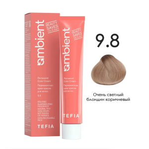 TEFIA AMB Крем-краска 9.8 Очень светлый блондин коричневый, 60 мл.