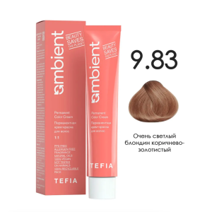TEFIA AMB Крем-краска 9.83 Очень светлый блондин коричнево-золотистый, 60 мл.