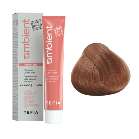 TEFIA AMB Крем-краска 9.360 Очень светлый блондин золотисто-махагоновый для седых волос, 60 мл.