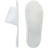 Тапочки махровые с открытым мысом на жесткой подошве ЭВА, белые, 1 пара