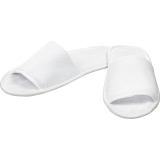 Тапочки махровые с открытым мысом на жесткой подошве ЭВА, белые, 1 пара