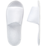 Тапочки махровые с открытым мысом на жесткой подошве ЭВА, белые, 1 пара