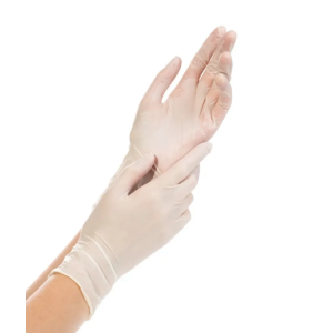 1218 БИНОВИ Перчатки латексные опудренные, гладкие S/50 пар, Натуральные