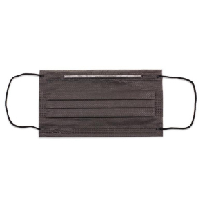 БИНОВИ Маска одноразовая 3-х слойная черная, 1/50 шт. пакет