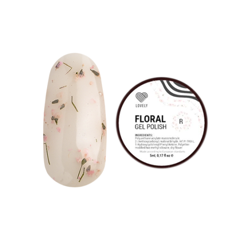 Lovely Гель-лак c сухоцветами Floral розовый, 5 мл.