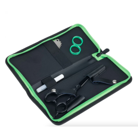 Case 8 DEWAL Футляр для 2-х ножниц, кожзам, на молнии, черный