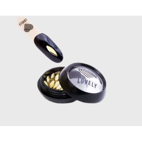 Lovely Стразы Листок, золото, 10 мм.