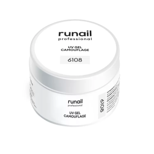 6108 RuNail Камуфлирующий УФ Гель Молочный коктейль, 30 гр.