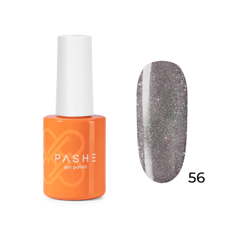 PASHE Гель-лак Atelier №56 Мерцающий графит, 9 мл.