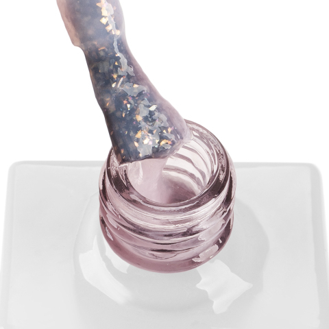 TNL Жидкий Poly Gel №07 - розовый с жемчужной поталью и шиммером, 10 мл.