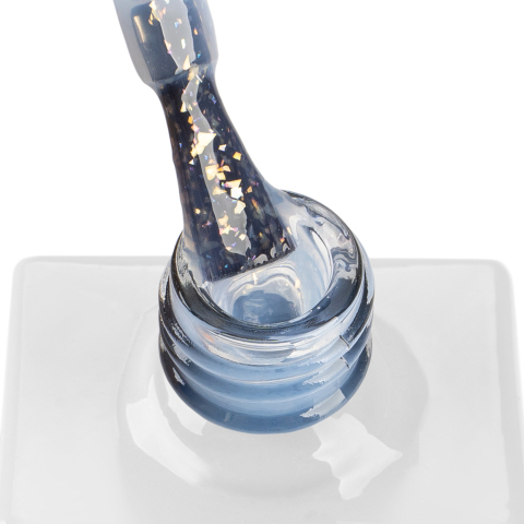 TNL Жидкий Poly Gel №09 - голубой с жемчужной поталью и шиммером, 10 мл.