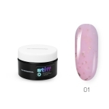 TNL Гель для наращивания Stiff жёсткий с поталью №01 розовый, 18 мл.