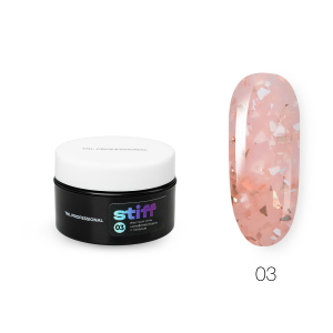 TNL Гель для наращивания Stiff жёсткий с поталью №03 пудровый, 18 мл.