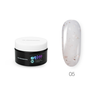 TNL Гель для наращивания Stiff жёсткий с поталью №05 молочный, 18 мл.