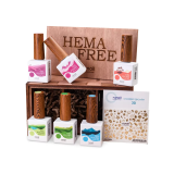 9191 RuNail НАБОР Гель-лак Hema free в деревянной резной коробке