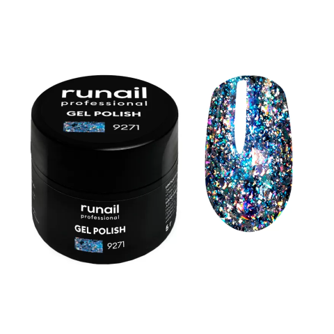 9271 RuNail Гель-лак с блёстками Дракон, 5 гр. 