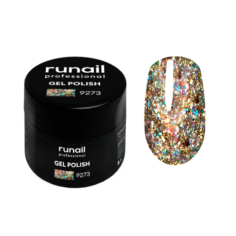 9273 RuNail Гель-лак с блёстками Дракон, 5 гр. 