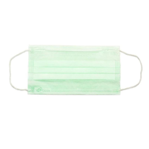 БИНОВИ Маска одноразовая 3-х слойная зеленая, 1/50 шт. пакет