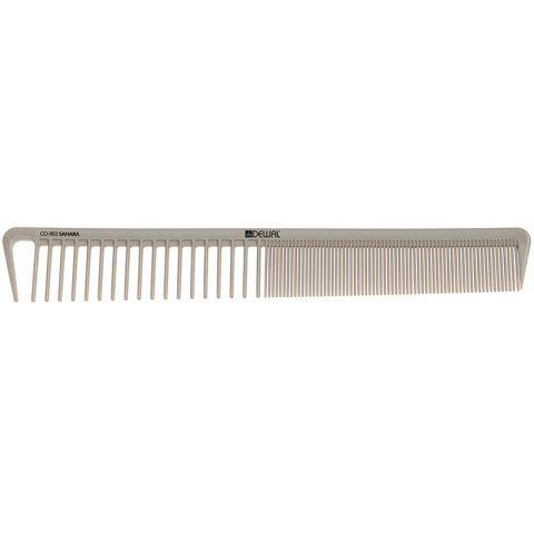 СО-903 DEWAL Расческа рабочая SAHARA, комбинированная с разделительным зубцом, бежевая 19,5 см