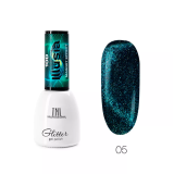 TNL Illusia Гель-лак Кошачий глаз №05 - изумрудный синий 10D, 7 мл.