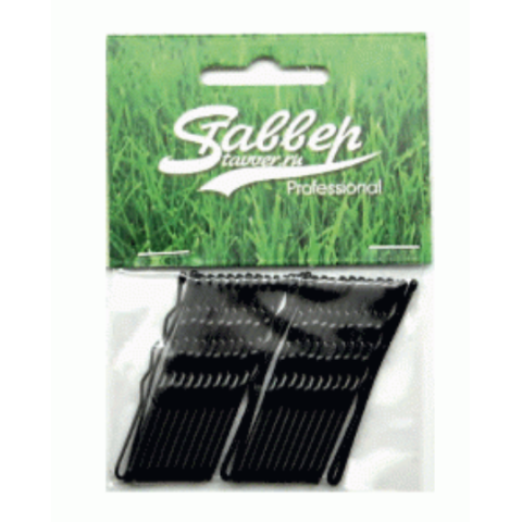 В285 МАТТ Шпильки Ставвер Карбон черные, волна, 85 мм, 20/упак.