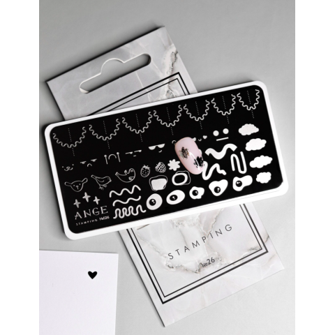 ANGE №026 Пластина для стемпинга 6*12 см. с ДЕМО-листом