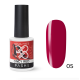 PASHE База цветная Only Red каучуковая жесткая №05, 9 мл.