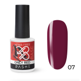 PASHE База цветная Only Red каучуковая жесткая №07, 9 мл.