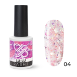 PASHE Гель-лак LU LU с голографическим глиттером №04 - хрустальная роза, 9 мл.